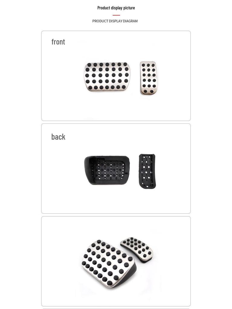 Non-Slip Pedal Set for Mercedes-Benz Viano/Vito: Accelerator, Brake, Rest Area Decoration