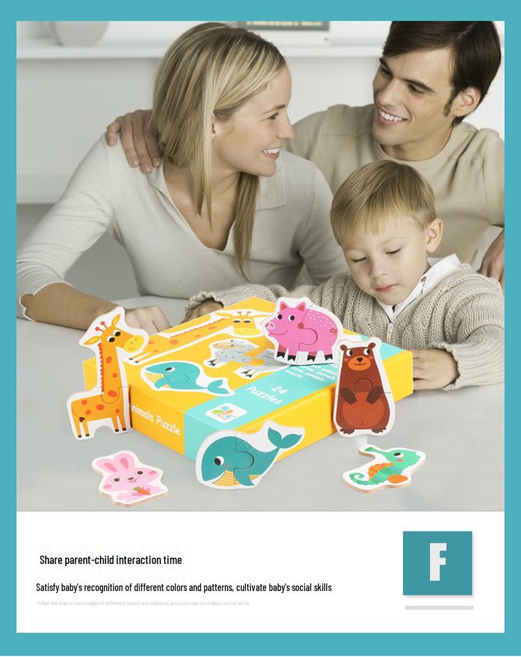 Kids' Early Learning Puzzle Set: Animal, Vegetable & Transport Cognitive Toy