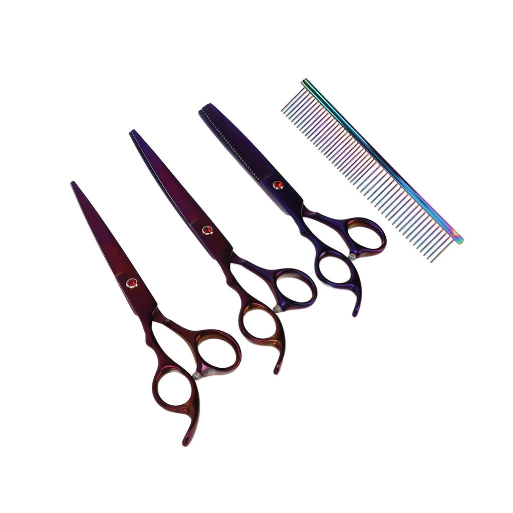 5 Pcs 7 Inch Professional Grooming Scissors Stainless Steel Rabbit Grooming Scissors Set for Small