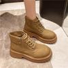 Martin Boots 2025 Autumn and Winter New Thick-soled Inner Height-increasing Short Boots for Women Autumn and Winter Retro Single Boots Rhubarb Boo