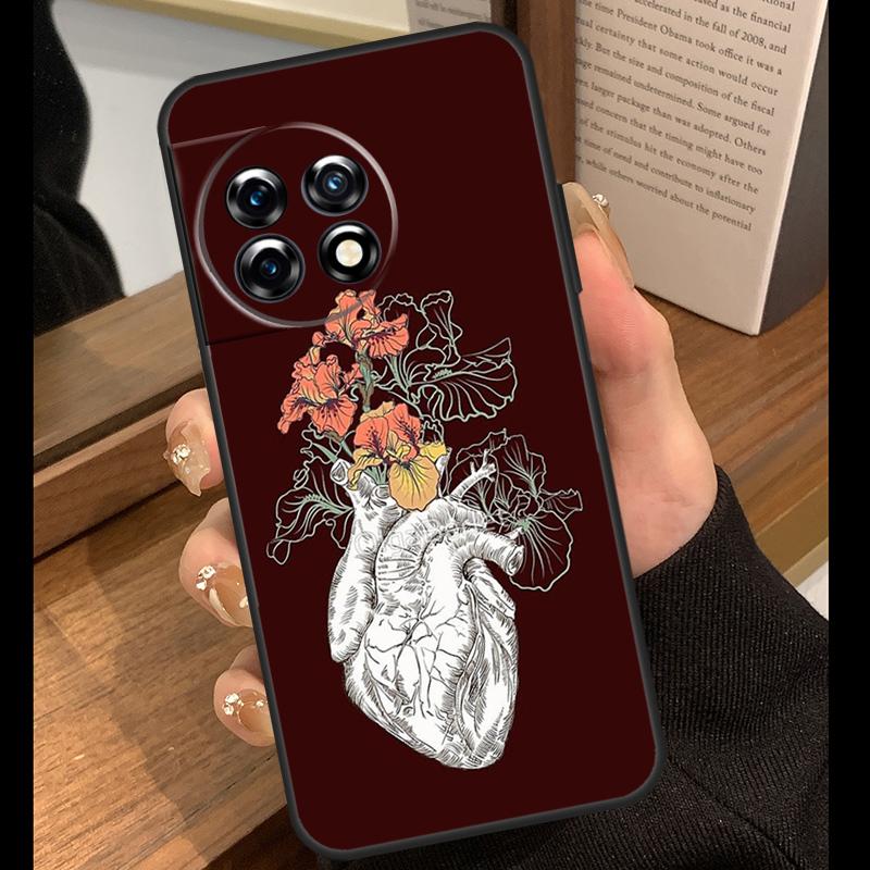 Human Anatomy Heart Art Case For OnePlus Nord 2 2T CE 3 Lite N10 N20 Ace 8T 9R 9RT 10R 10T 11R 8 9 10 Pro 11 Cover