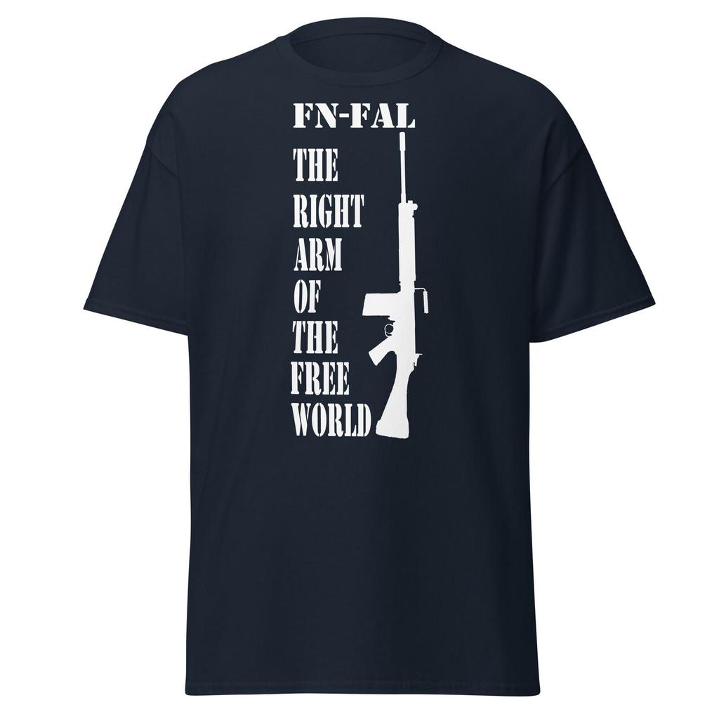 FN FAL Kampfgewehr Nato Britisches L1A1 Militärwaffe T-Shirt 100% Baumwolle Rundhals Kurzarm Sommer Freizeit Herren T-Shirt Größe S-3XL