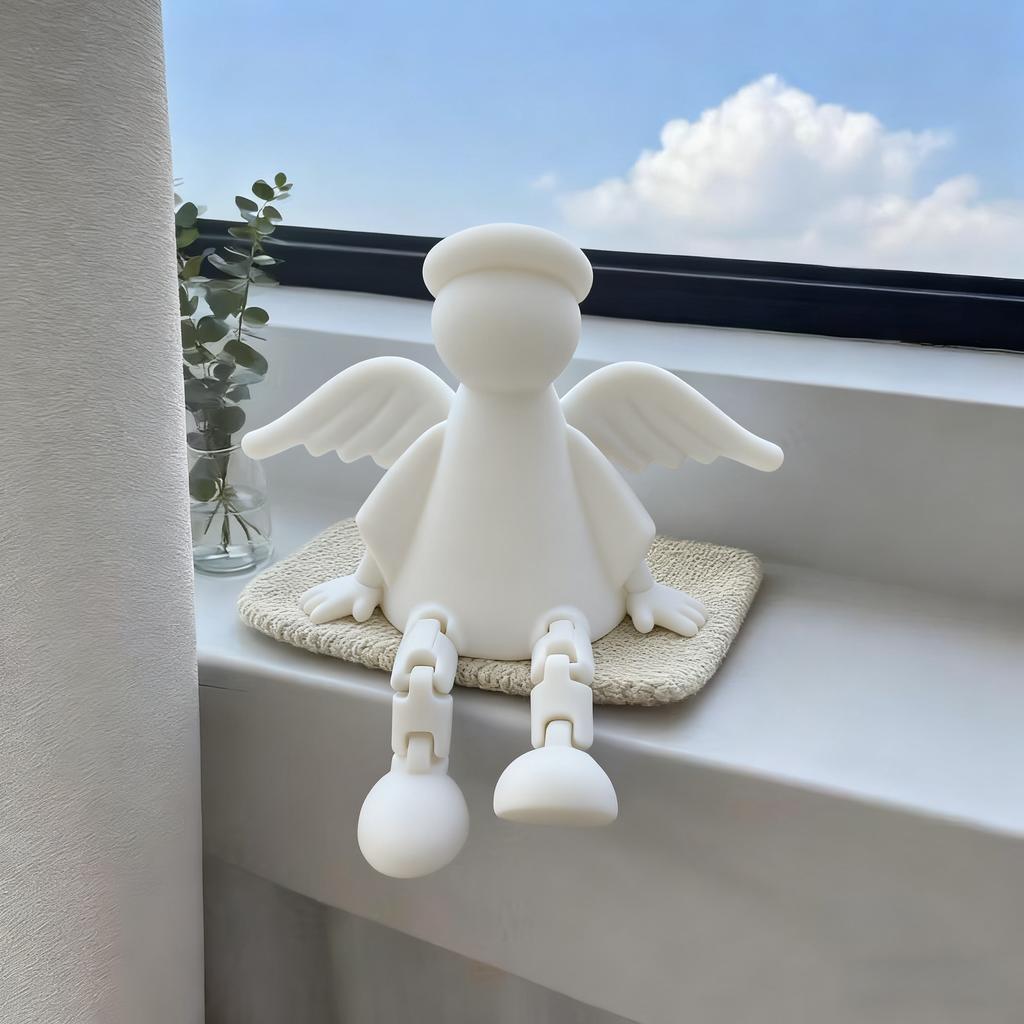 3D Printed Angel Figurine with Wings - Durable Plastic Christmas Decor for Home, Car, Desk. Ideal Gift for All