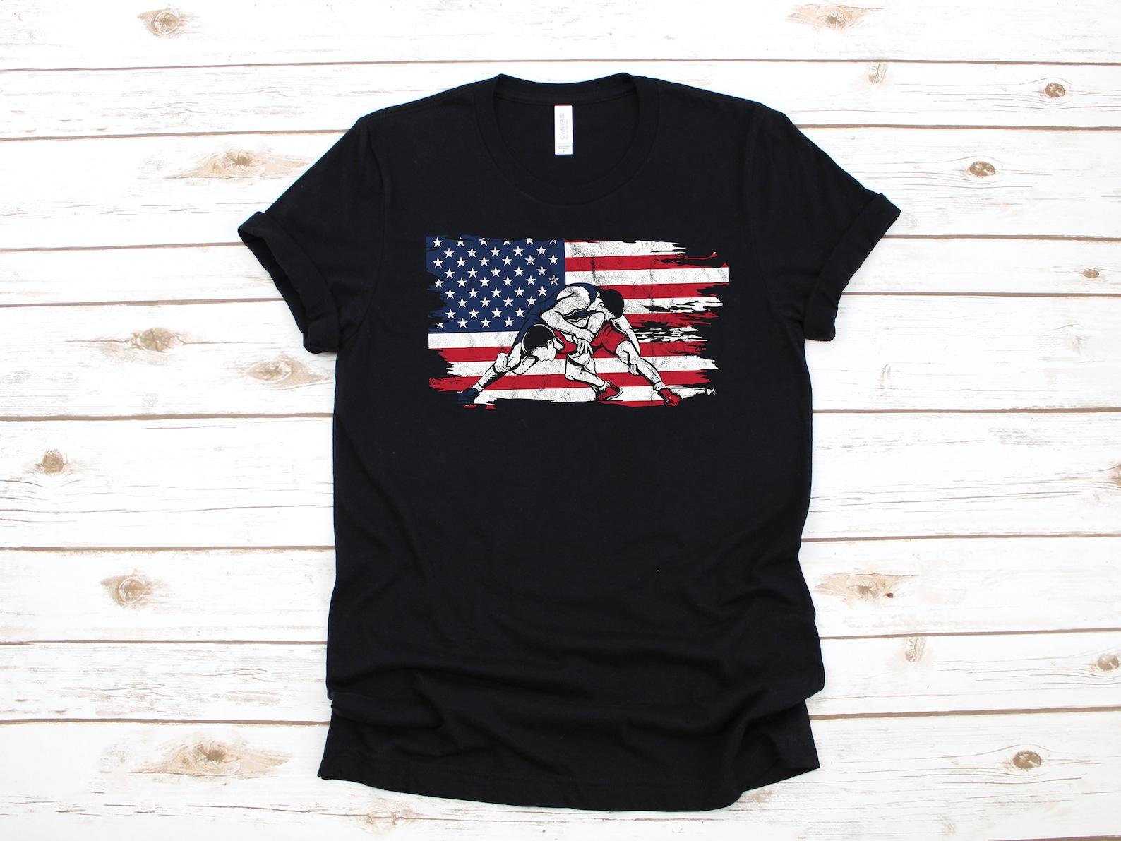 Wrestling American Flag USA Wrestler, T-Shirt, Tank Top, T-shirt, T-shirt,T-shirt, Apparel Gift XL