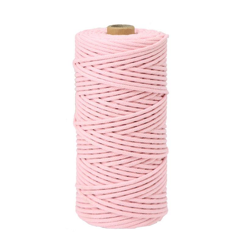 100M/Rouleau Fourniture Décoration Maison Corde Coton Macramé Colorée Tricotée à la Main 3mm Projets DIY Emballage Cadeau Naturel