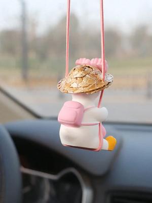 Home Pendant Cartoon Cute Car Charm Hanging Decoration Cool Swing Duck Car Accessories