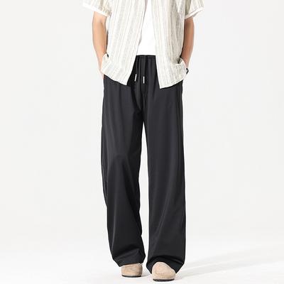 Mulberry Silk Cool Casual Pants Summer Thin New Loose Straight Men's Japanese Retro Drape Trousers