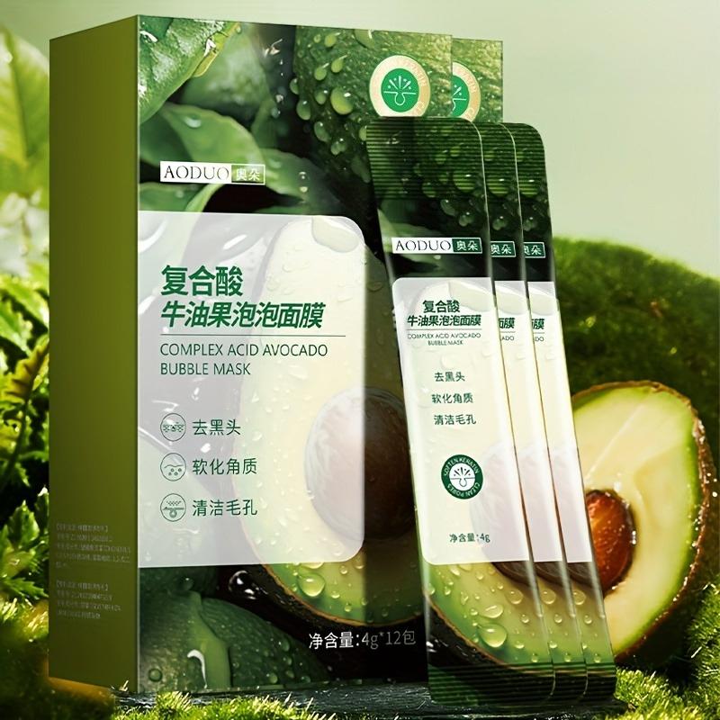 Avocado Bubble Mask Deep Cleansing, Fine Pores, Brightening and Moisturizing Face Mask Travel Set Face Mask Skin Care