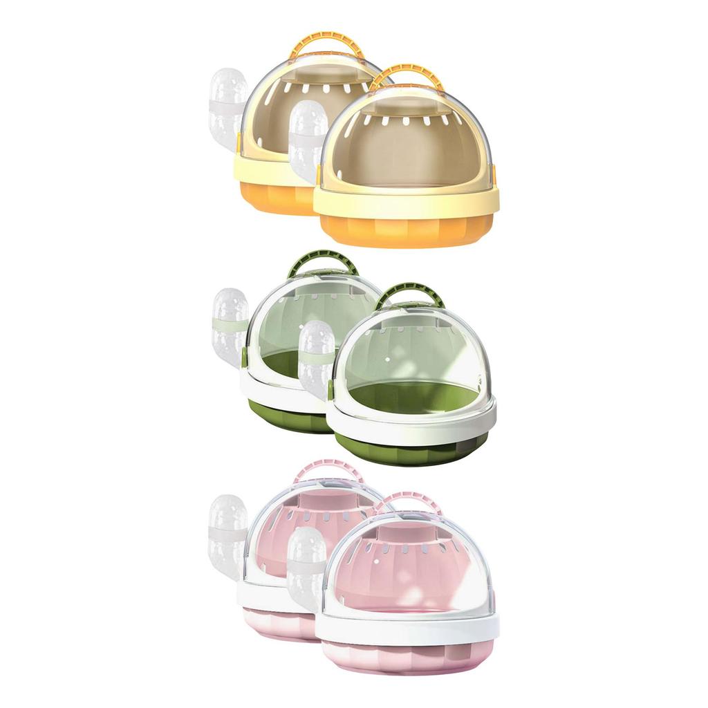 2Pcs Hamster Carrier Cage Clear for Small Animals Chinchilla Dwarf Hamster