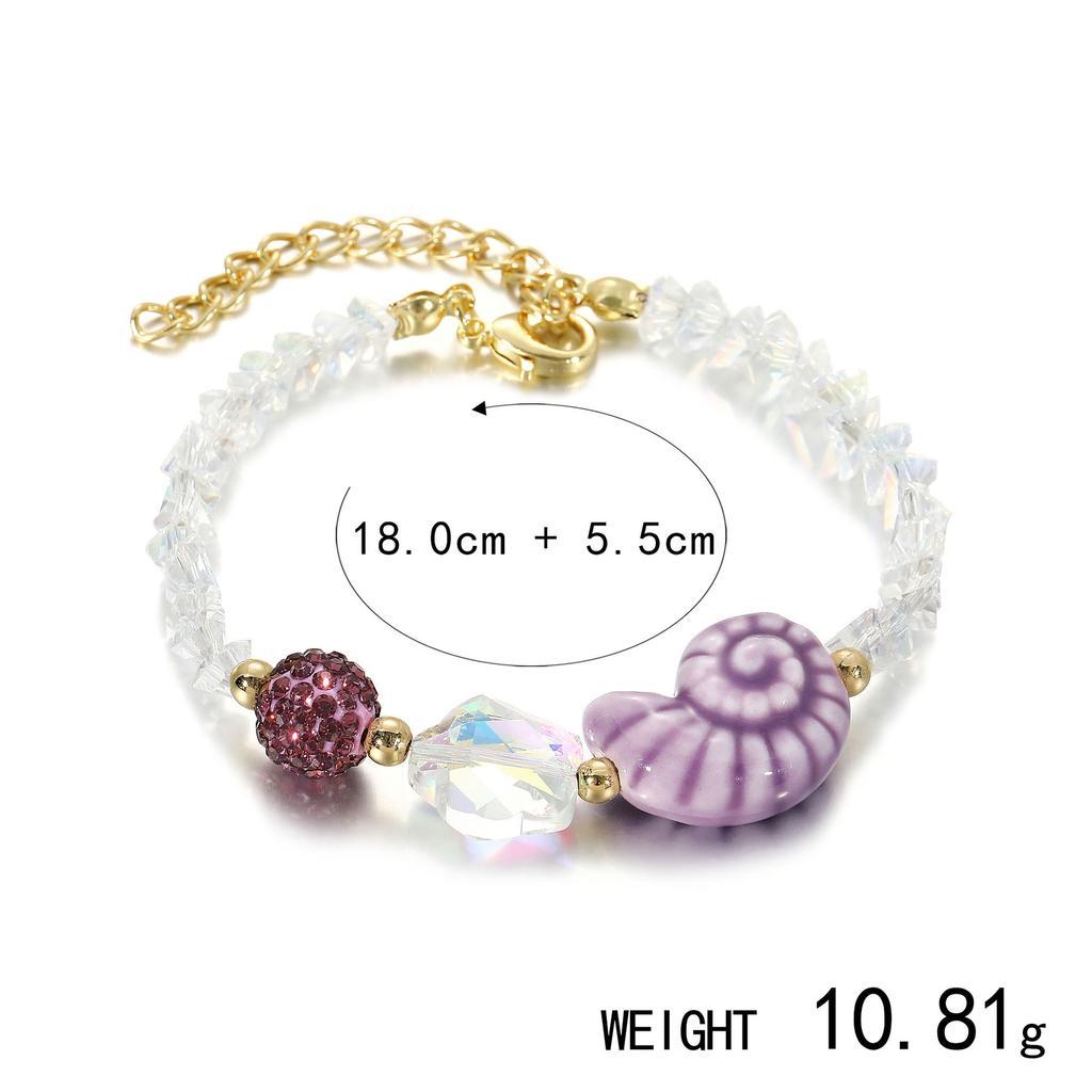 Sommer-Meeresurlaub Muschel Sterne Bunter Kies Kristall Perle Natürliches Süßwasserarmband