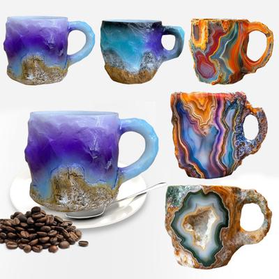 Mineral Kristal Kahve Kupası Su Kupası Yenilikçi İçecek Kupaları Sıcak İçecekler İçin Renkli Yarı Saydam Çay Kupası Ev Ofis İçin Zarif Noel Hediyesi