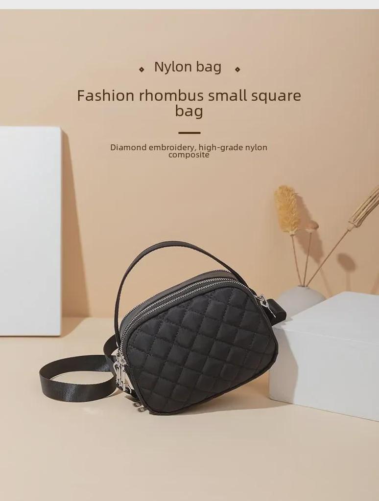 Damen-Umhängetasche mit Rautenmuster für den Frühling – vielseitige modische Handtasche und Kuriertasche für Mädchen