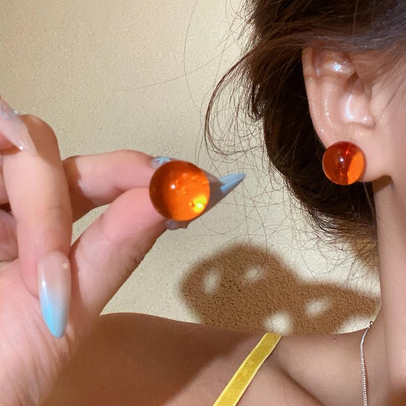 Summer Colorful Fruit~ Dopamine Color Ball Earrings Women s Unique Beautiful Earrings Fashion Sweet Wind Earrings Wholesale