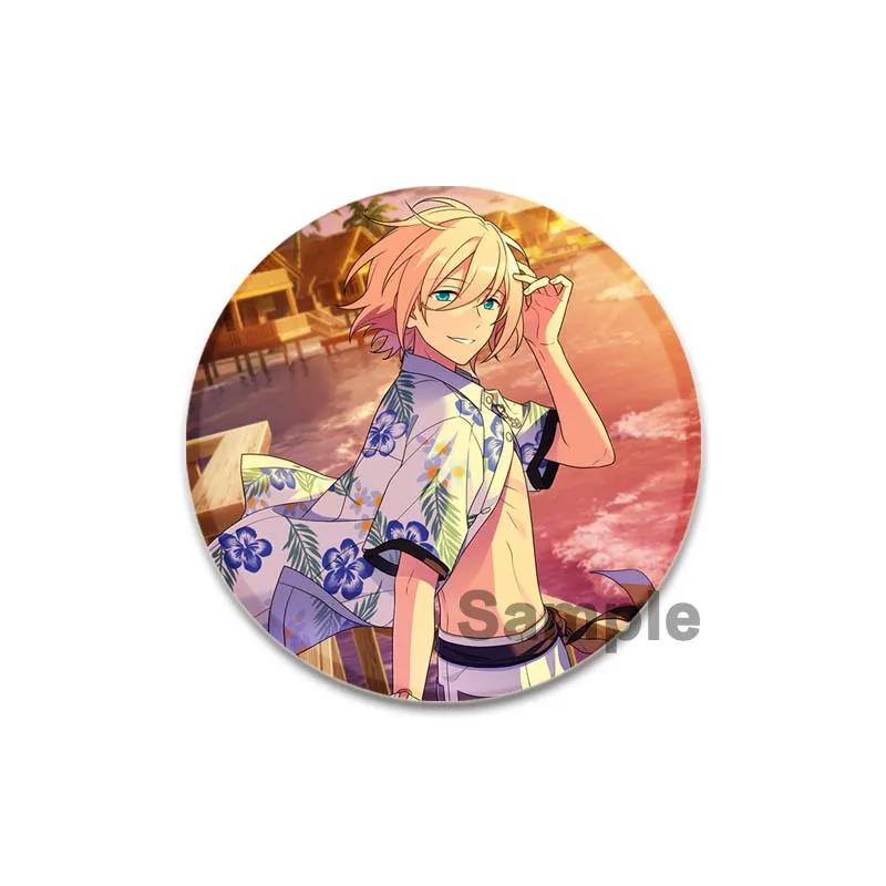 32/44/58mm Ensemble Stars Idol Round Brooch Cartoon Cosplay Badge Icons Lapel Pins for Backpack Gifts Eichi Tenshouin