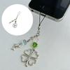 Large Four Leaf Clovers And Dolphin Charm Silver Alloy Keychain For Phone Bag Or Keys Keyring Decoration