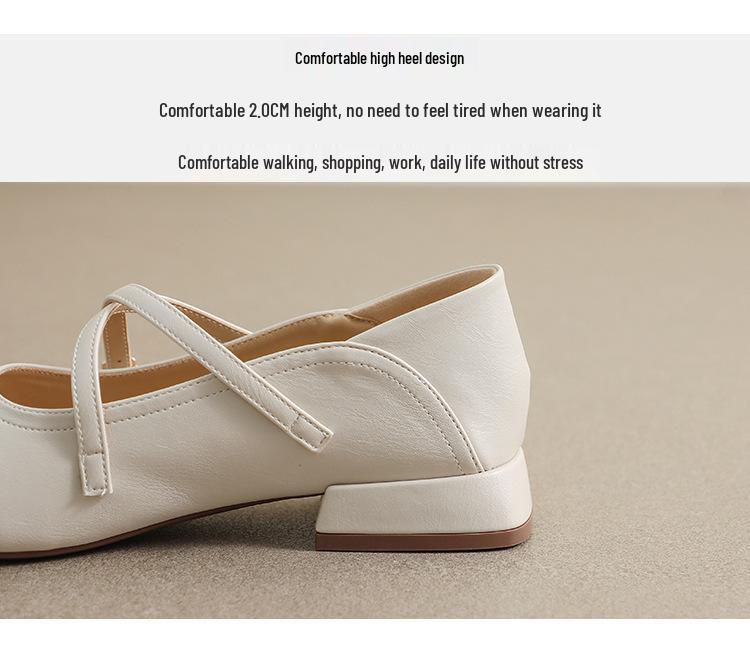 Mary Jane Thick-Soled Chunky Heel Round Toe Shoes - Women's 2023 Spring Collection, Soft-Soled, Plus Size Available.