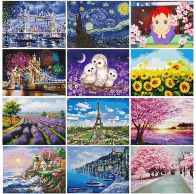 Diamantmalerei Tier Volldiamant Rund/Quadrat Tier 3D Diamant Blume Stickerei Strass Bild Diamant Mosaik Geschenk Schloss Gebäude