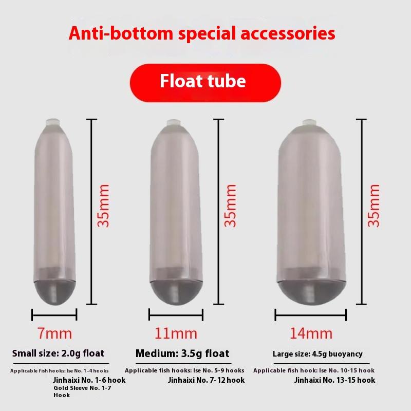 50Pcs 3 Size Fishing Hair Rigs Hook Floating Suspension Ready-To-Use Carp Fishing Hook Buoyancy Tube Plastic Anti Bottom