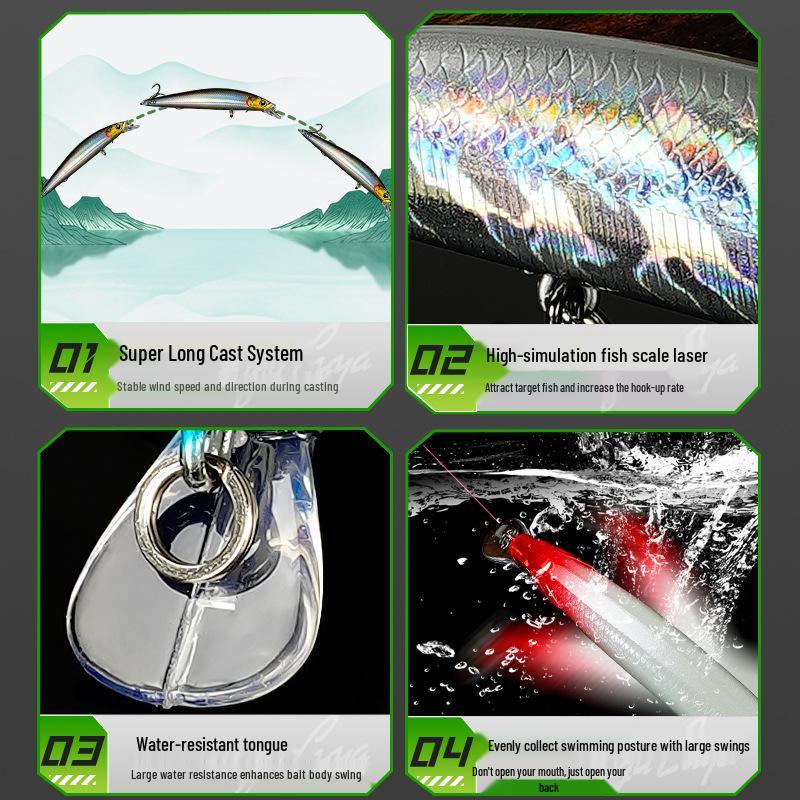 Long Cast Hovering Minnow Lure for Freshwater Fishing