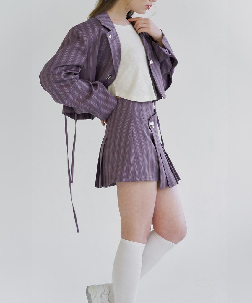 Chelikwili Pleats Wrap Sk - Purple Stripe
