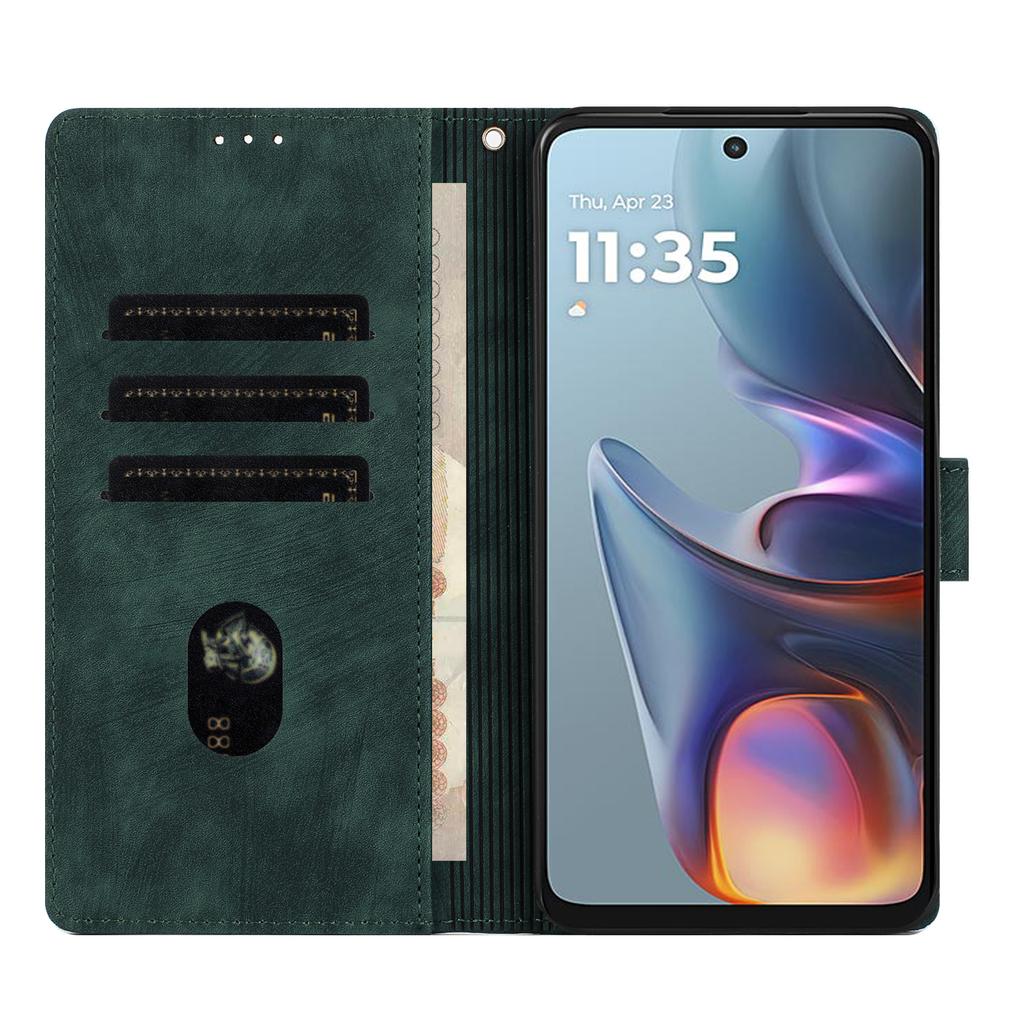 Für Motorola Moto G75 5G Hülle mit 2 Stück Panzerglas WANLONFENG MTL Serie Mandala Leder Handyhülle
