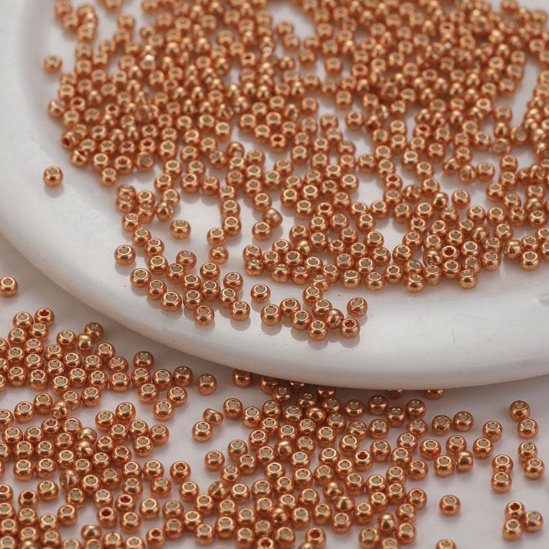 Premium 2.0mm Gold and Silver Glass Round Beads for DIY Jewelry Making