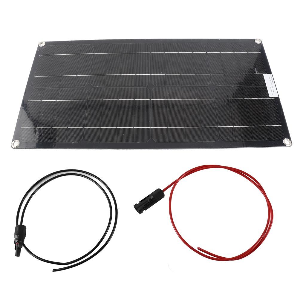 Solar Panel 100W Monocrystalline Lightweight Portable Solar Charger Panel with Wire for RV Tent Roof Black