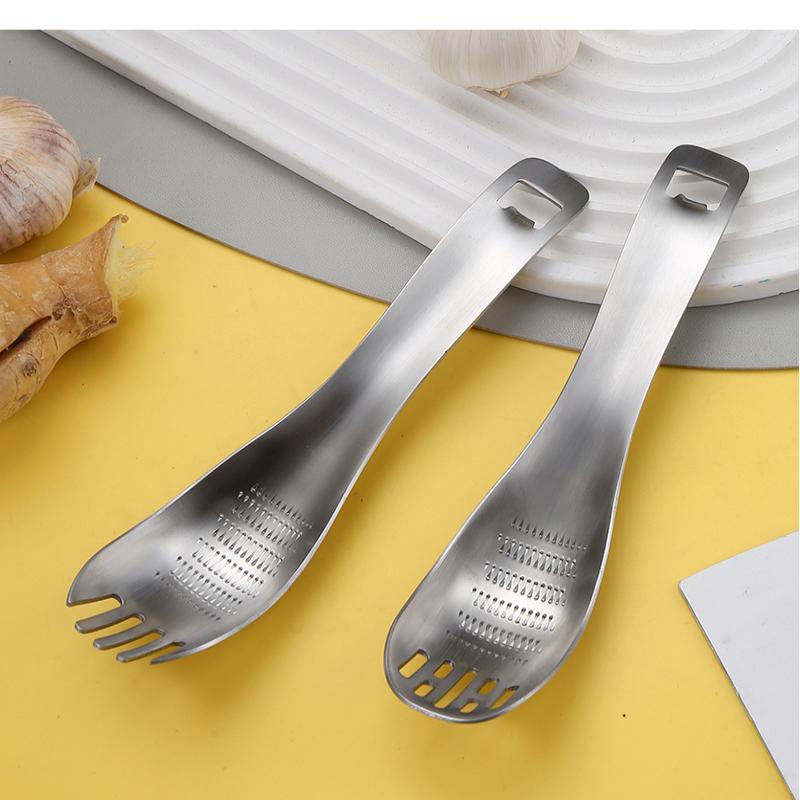 Multifunctional Stainless Steel Kitchen Utensil For Cooking Garlic Ginger Vegetable Grater Grinder Spoon Kitchen Supplies