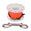 Finger Reel Diving Spool with Stainless Steel Clip 30m Orange Line for Underwater Cave Wreck Exploration Fishing