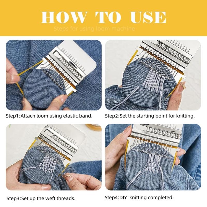 Portable Knitting Machine 21 Peg Knitting Tool For Handmade Bag Sock Hat Craft, Bracelets Necklaces Making