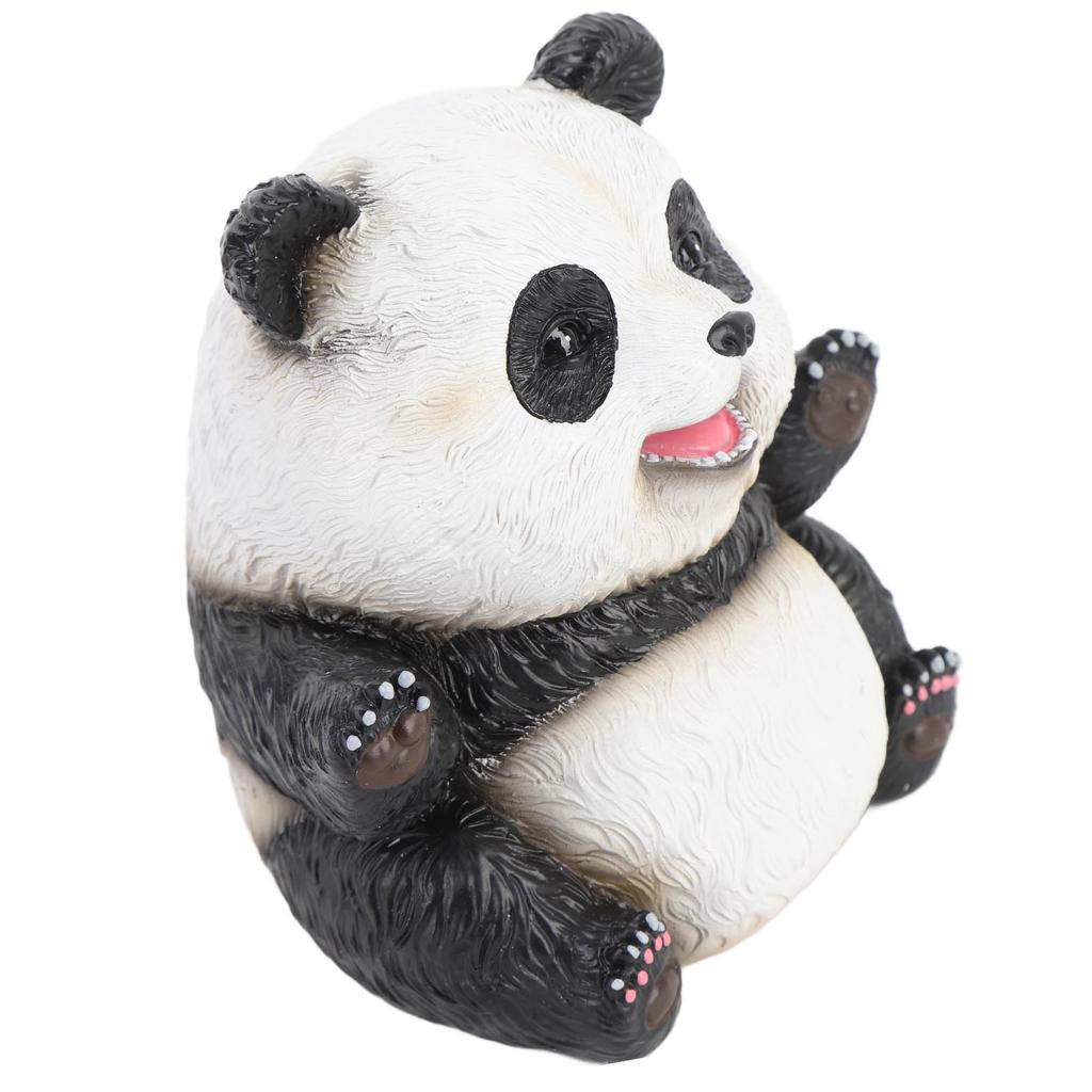 Panda Figurka Roztomilá Realistická Pevná Pryskyřice Panda Zvíře Figurka Ozdoba pro Domov Kancelář Stolní