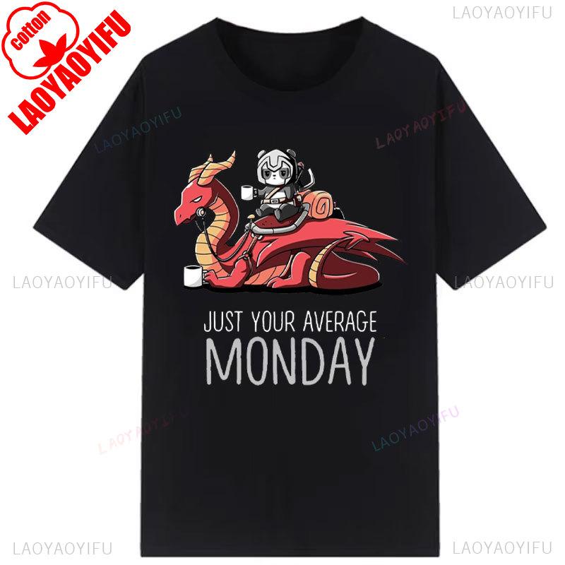 Kawaii Dungeon Meowster Classic T Shirt Retro DnD Game Fabric Graphic Tshirts Unisex Summer Commuter Cotton Clothes Ropa Hombre