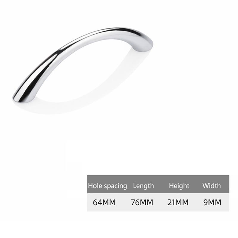 Zinc Alloy Solid Cupboard Door Handle Simple Curved Drawer Pull Multifunctional Wardrobe Shoe Cabinet Knob Furniture Hardware