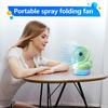 Misting Fan Portable Air Circulator USB Rechargeable Multifunctional Portable Foldable Fan With Light For Travel Gym Desk Tent