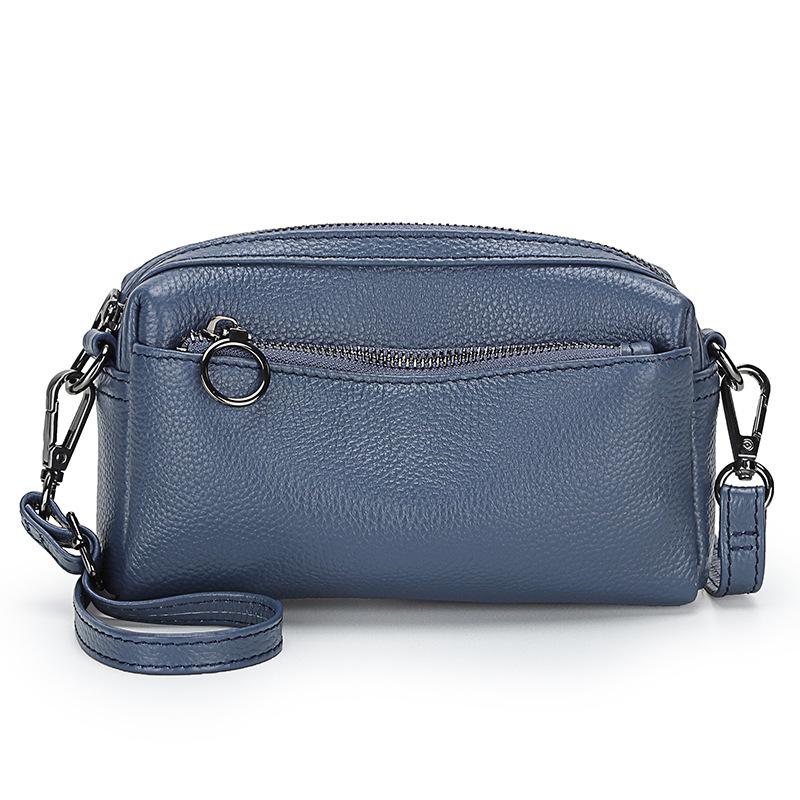 Nische Vielseitige Umhängetasche, Schultertasche aus Rindsleder der ersten Schicht, Tragbar aus echtem Leder, Mehrschichtige Hand-Handgelenk-Kleine quadratische Tasche