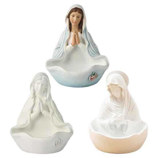 Virgin Mary Statue Rosary Holder Our Lady Rosary Bowl Resin Figurine Sculpture Home Office Bookshelf Desktop Decoration Ornament