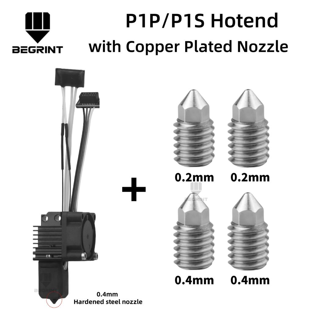Für Bambu Lab X1C P1P P1S Kompletter Hotend-Druckkopf mit Lüfter Thermistor Keramikheizung 0,4mm Gehärtete Stahl-Düse Für Bambulab