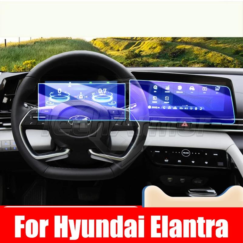 Car Tempered Glass Protective Film For Hyundai Elantra 2021-25 Auto GPS Navigation Screen Protector Display Interior Accessories.