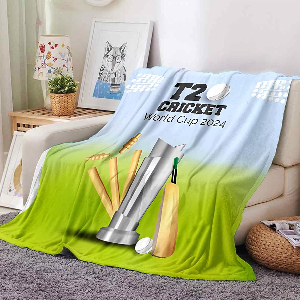 1pc Blanket - T20 Cricket Print Design,Lightweight Blanket for Sofa,Bed- Soft &Warm,Gift for All Seasons