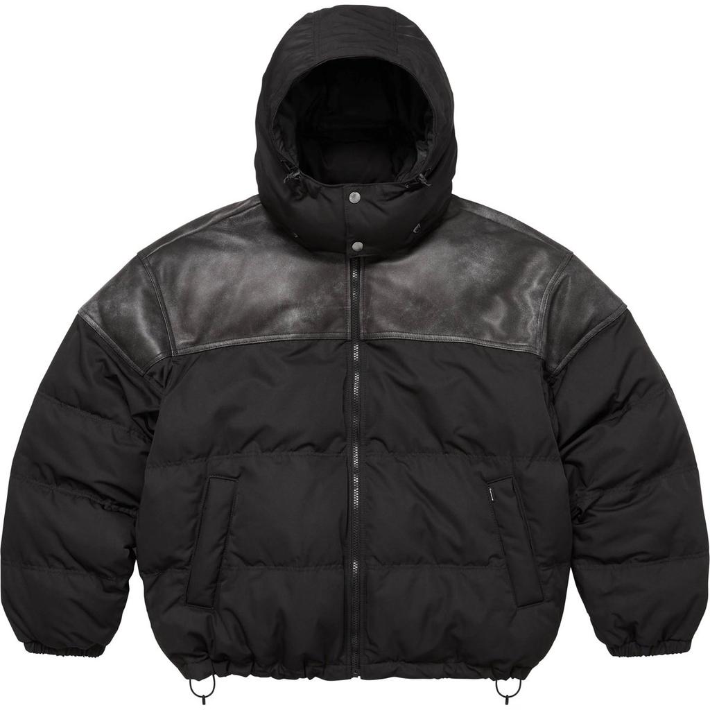 Supreme FW25 WEEK7 Leather Yoke Puffer Jacket Unisex SUP-FW25-076
