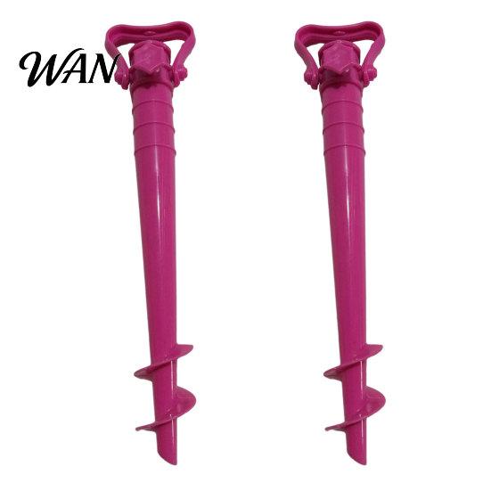 Triangular Handle Umbrella Stake 2Pcs Sun Base with Ground Stake, Screw-in Beach Heavy Duty Holder, Windproof Spiral Stand for Outdoor Yard