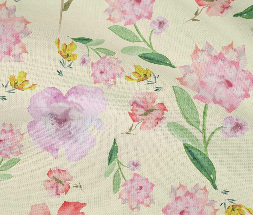 oneOone Cotton Flex Cream Fabric Flower & Leaves Watercolor Diy Clothing Quilting Fabric Print Fabric By Yard 40 Inch