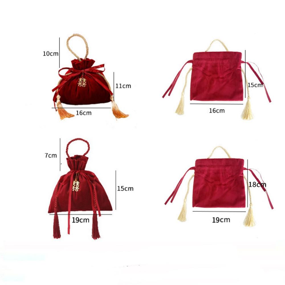 Velvet Candy Box Gift Bag Velvet Cloth Drawstring Tassel Bag Wedding Party Candy Pouches Wedding Party Fashion Drawstring Pocket