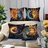 Mythical Art Of Sun And Moon Single-Sided Printing Short Plush Suitable For Living Rooms Bedrooms Sofas (Excluding Pillow Cores)