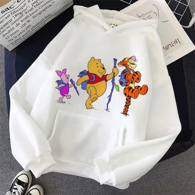 Disney Winnie The Pooh Anime Printed Hoodie Autumn Women's Long Sleeve Harajuku Top Y2k Men's Sweatshirt Streetwear Pullover