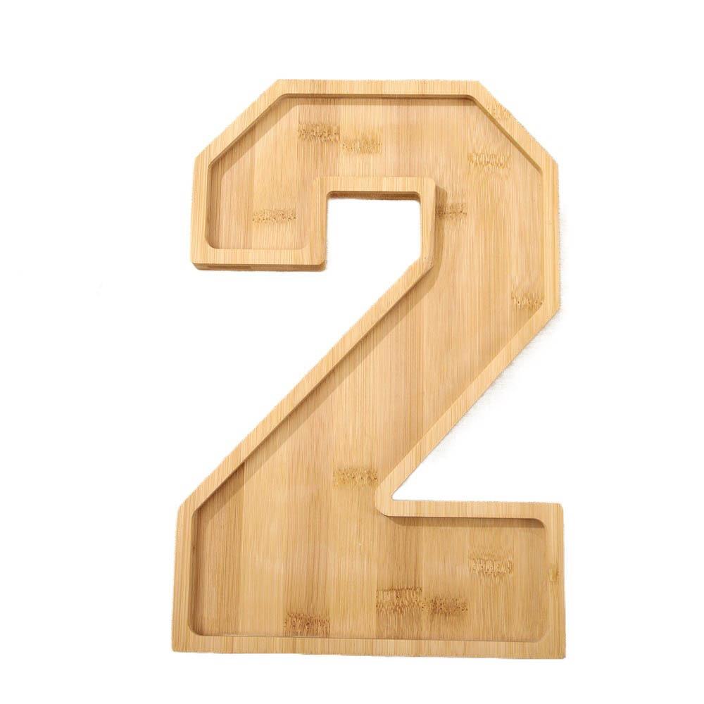 Fillable Wooden Number Charcuterie Board Decorative Food Platter Serving Trays  for Home