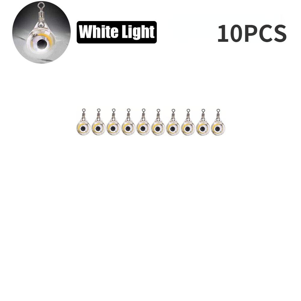 10-200pcs Mini Fishing Lure Light LED Deep Drop Underwater Eye Shape Squid Fish Bait Luminous Lure for Attracting Fish