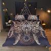 Down Comforter Set 3-piece Ultra-fine Fiber 3D Exotic Retro Gold Printed Bedding Set with Zipper Closure Pillowcase Duvet Cover