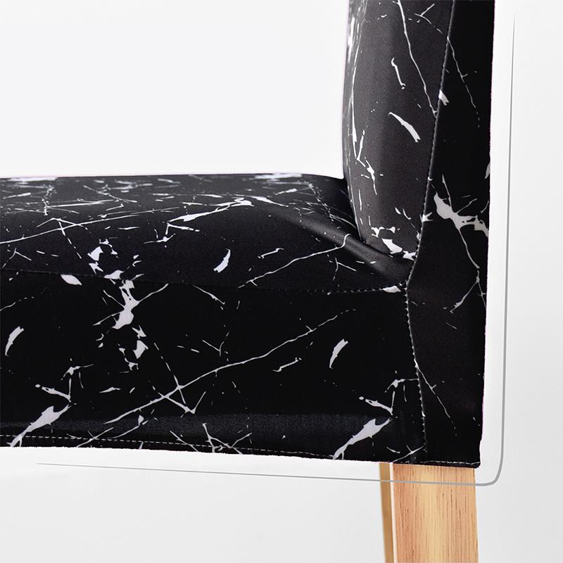 Cover For A Chair With A Black Marble Pattern