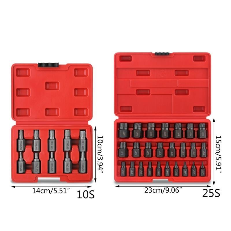 652F 10/25Pcs Damaged Screw Extractor Drill Bits Purpose Tools Broken Speed Out Easy Bolt Stripped Screw Remover Tool